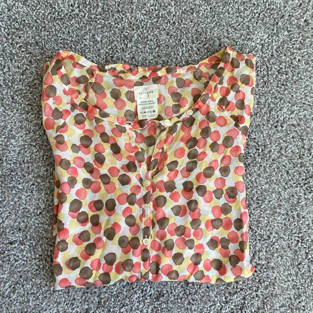 Hartford Silk/Cotton Dot Blouse